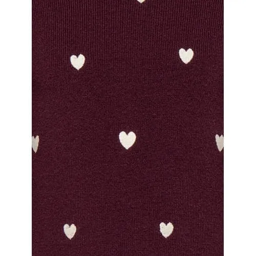KIDS ONLY MINI gebreide trui met borduursels en hartjes - paars Meisjes Viscose Ronde hals, foto 3