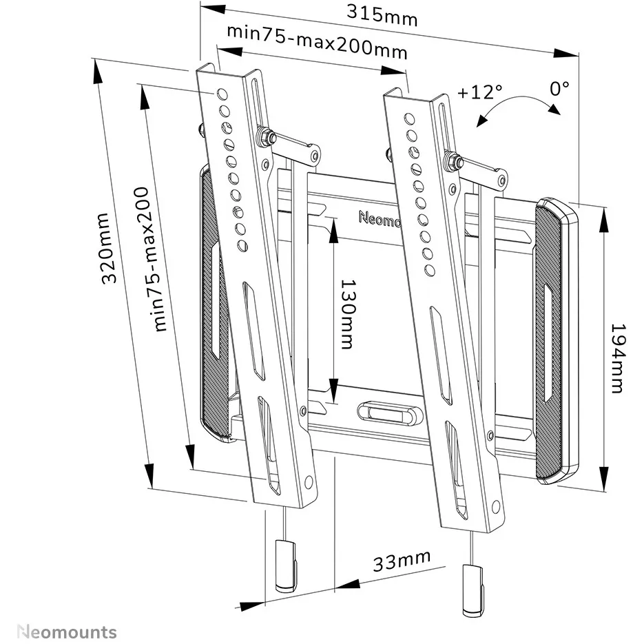 Neomounts by Newstar WL35-550BL12 kantelbare tv-beugel zwart, foto 2