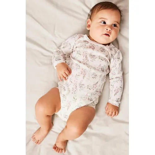 NAME IT BABY gebloemde romper met wol - ecru, foto 3