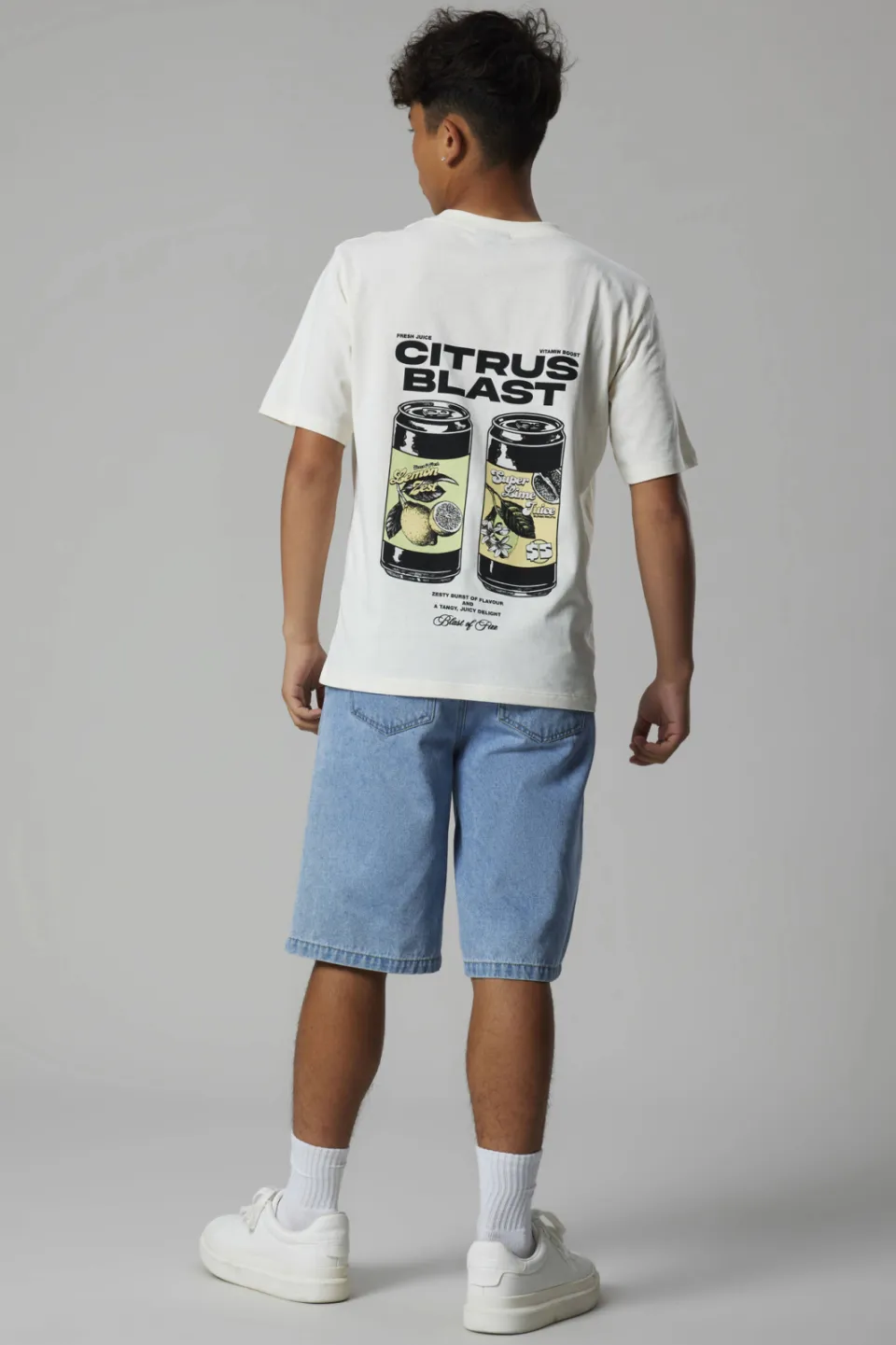 LMTD T-shirt met backprint ecru, foto 4