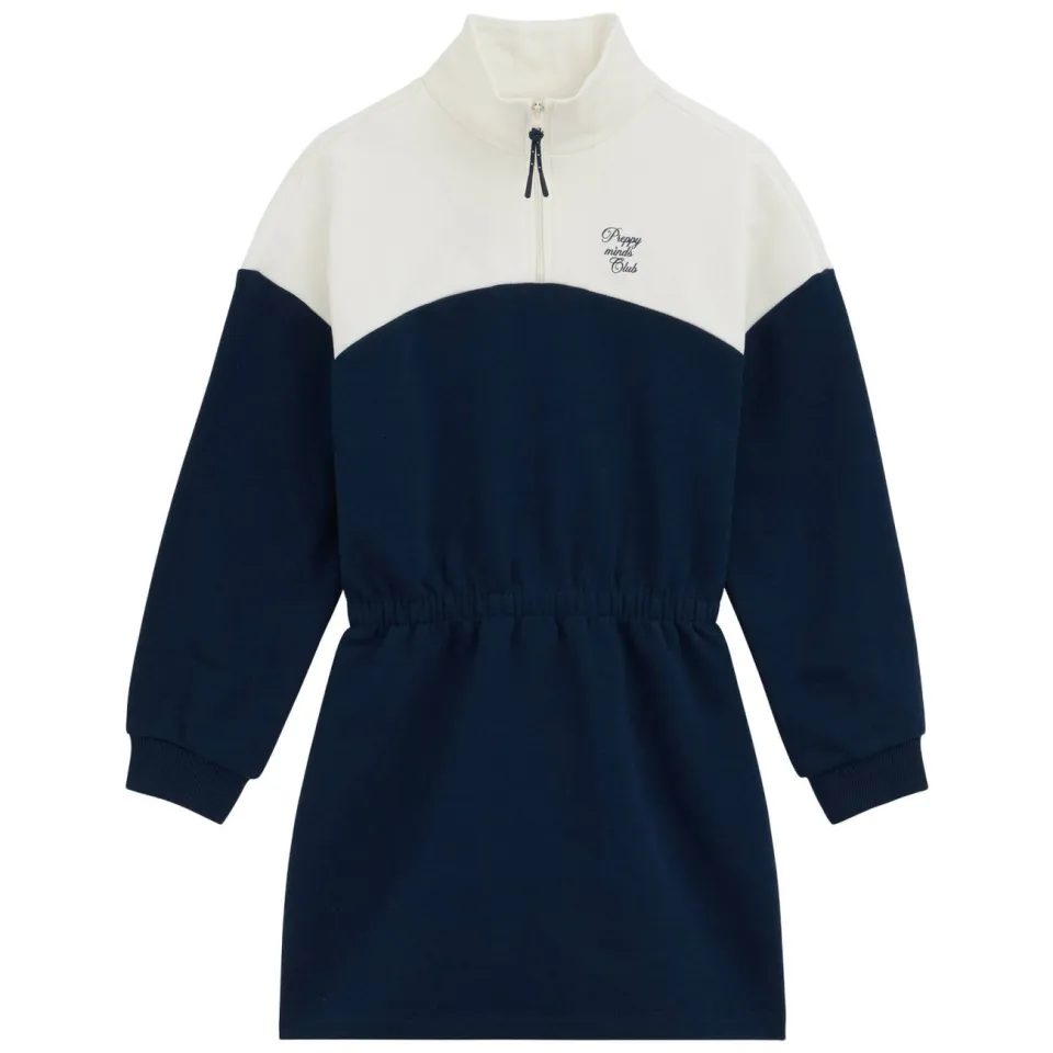 WE Fashion sweatjurk donkerblauw donkerblauw/wit, foto 2