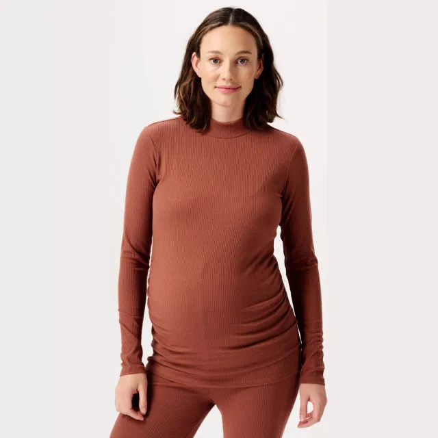 Noppies Sira zwangerschapslongsleeve roodbruin, foto 7
