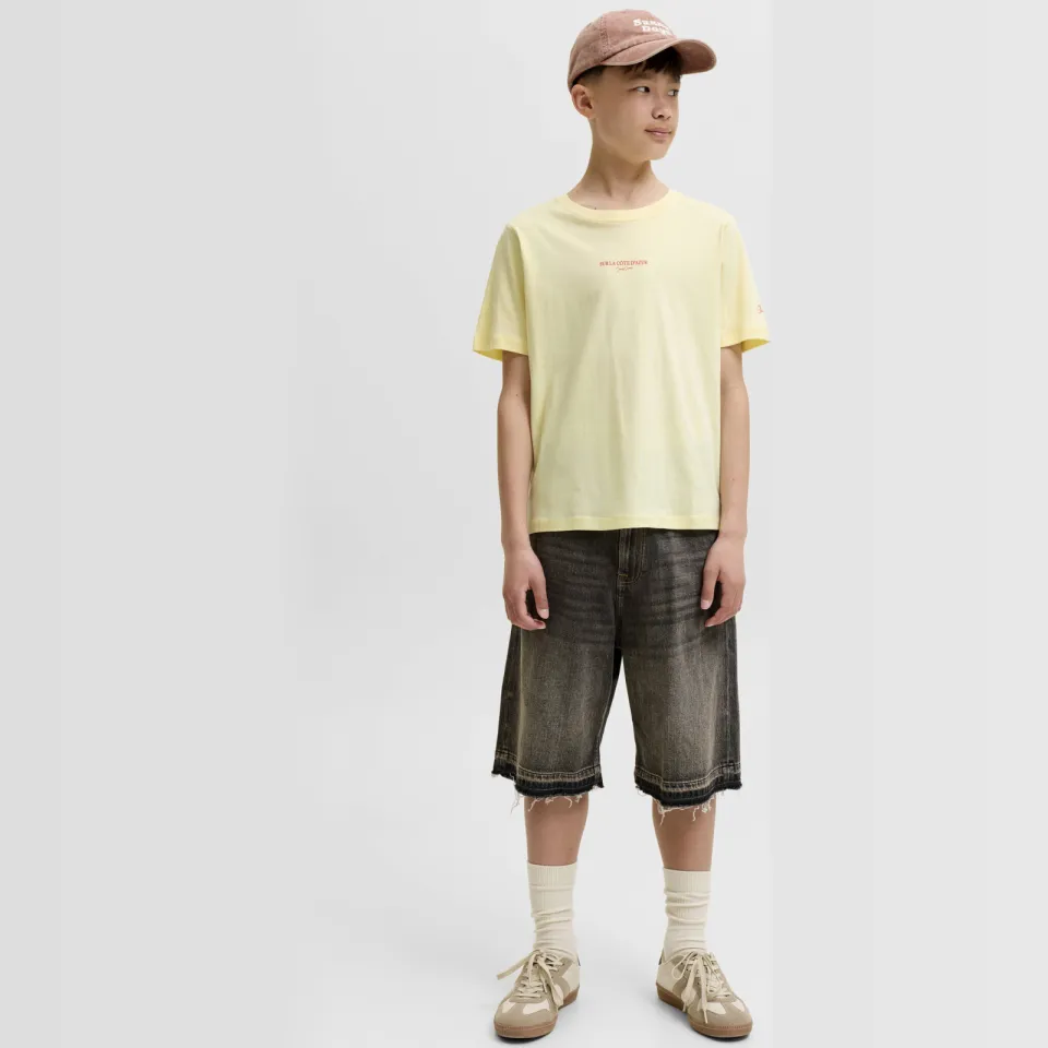 Jack & Jones t-shirt met backprint lichtgeel, foto 4