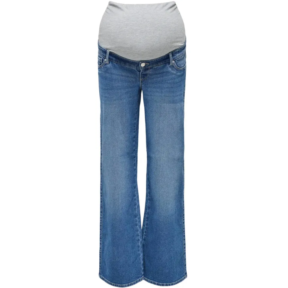 Only MATERNITY high waist zwangerschaps wide leg jeans medium blue denim, foto 2