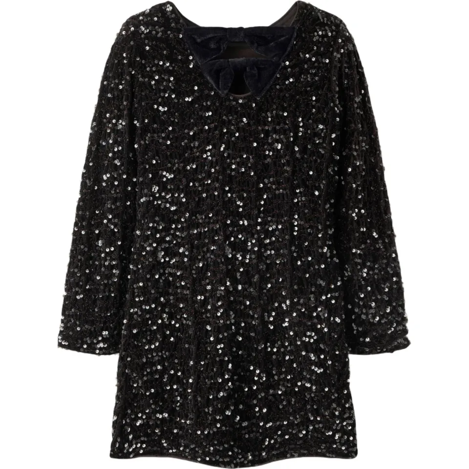 NAME IT KIDS A-lijn glitterjurk met pailletten - donkerbruin, foto 2