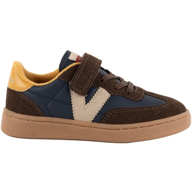 Victoria sneaker donkerblauw bruin geel Donkerblauw/bruin/geel