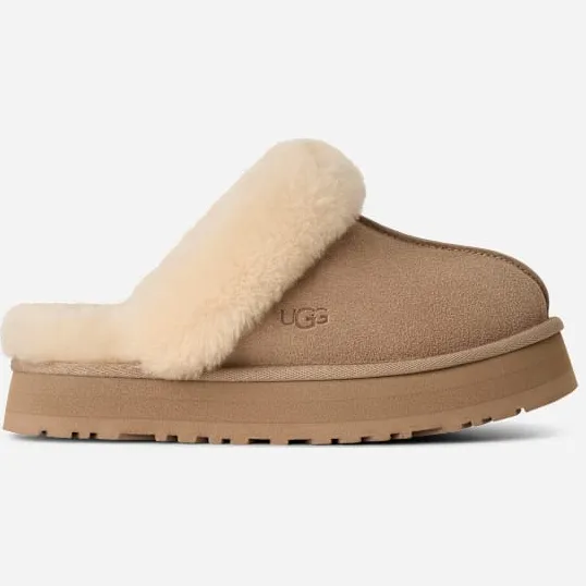 Ugg Disquette voor dames in Beige, Suede