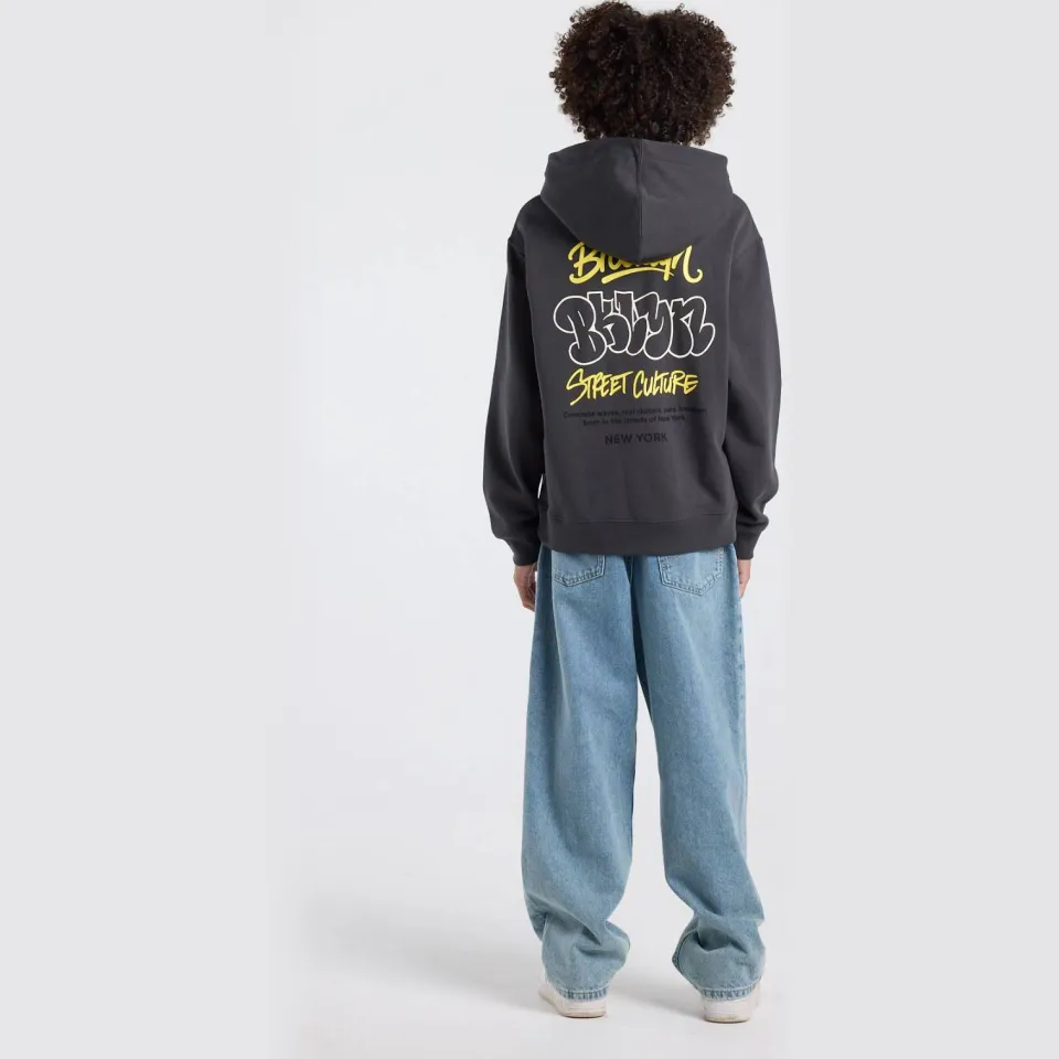 America Today hoodie met backprint - zwart/geel, foto 3