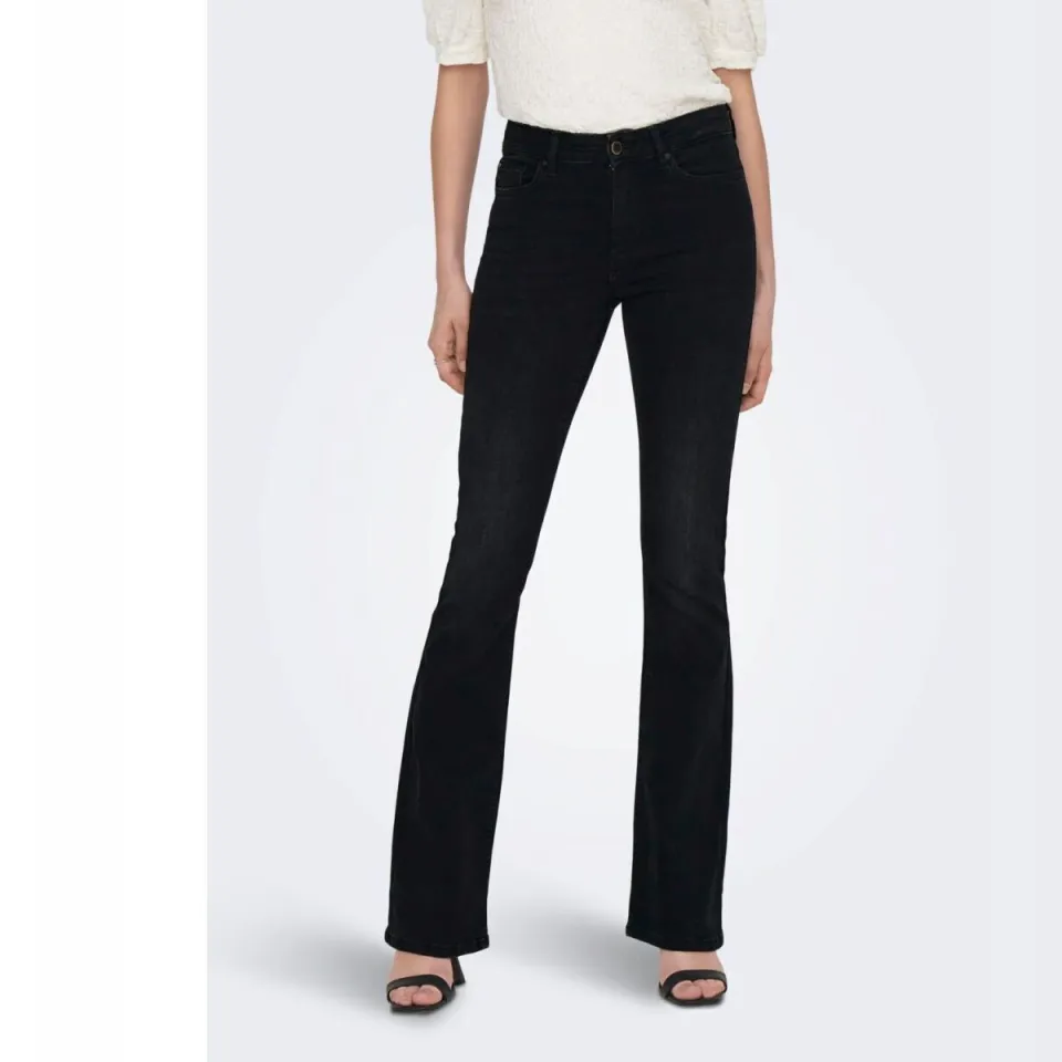 Only flared jeans ONLBLUSH washed black denim, foto 4