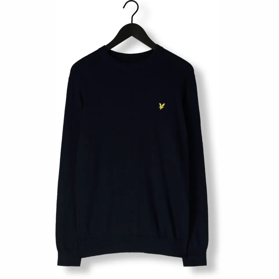 Lyle & Scott regular fit gebreide trui met wol - donkerblauw, foto 4