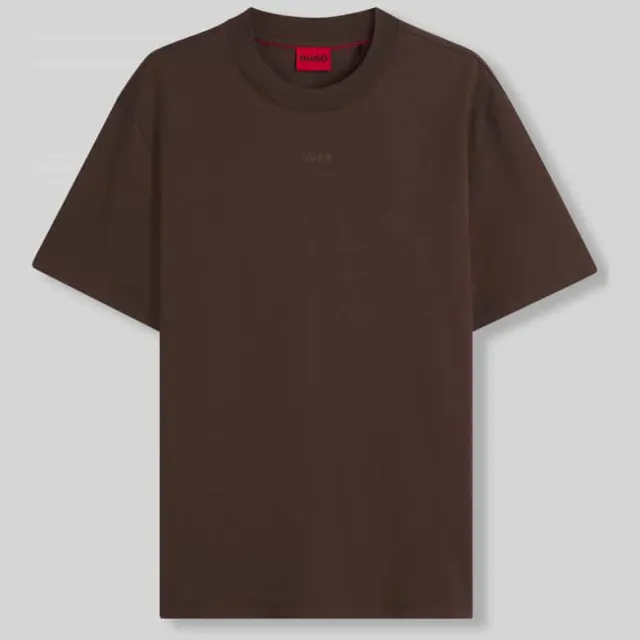HUGO Regular fit t-shirt van puur katoen model 'Dapolino' brown overflow, foto 2