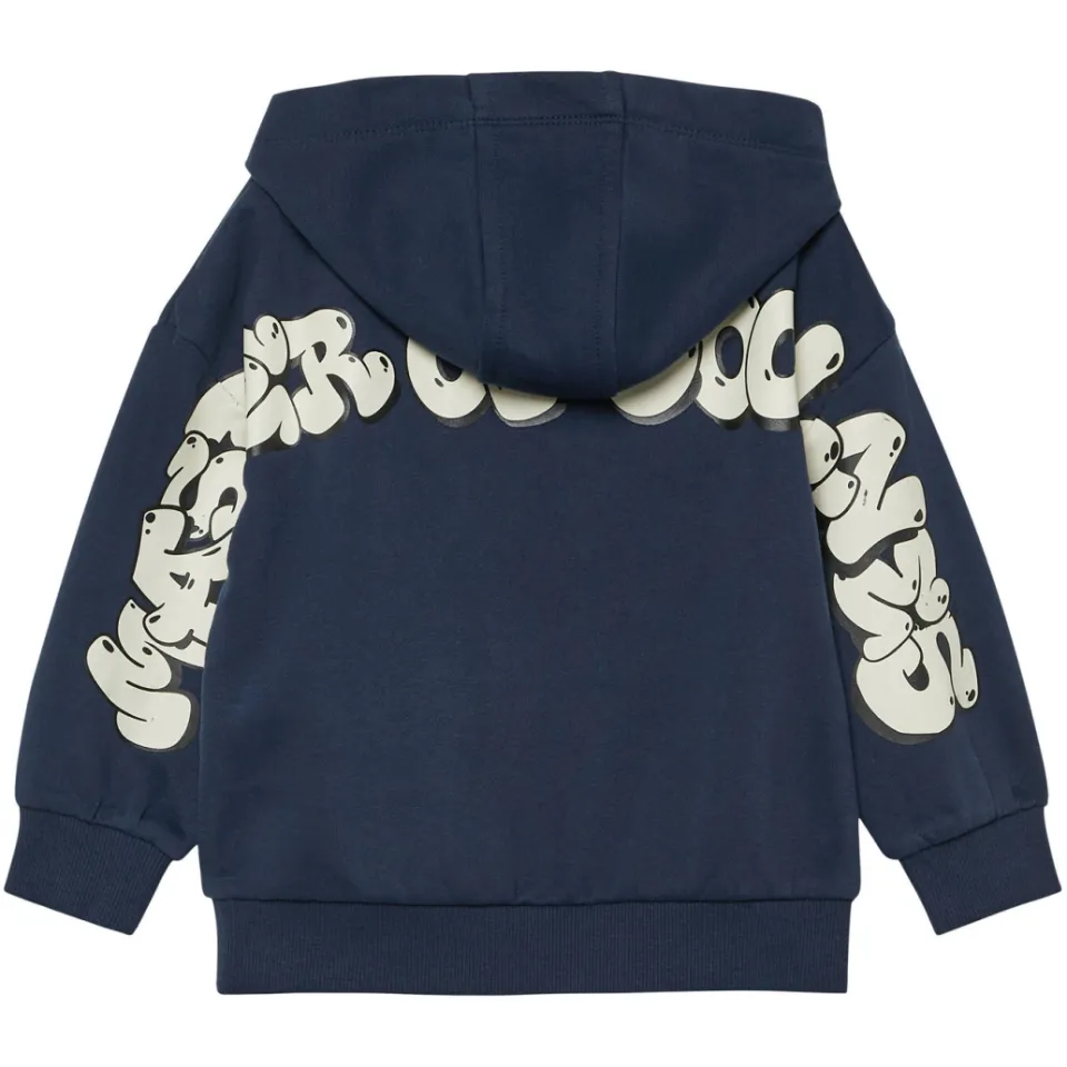 S.Oliver hoodie met backprint donkerblauw marine, foto 3