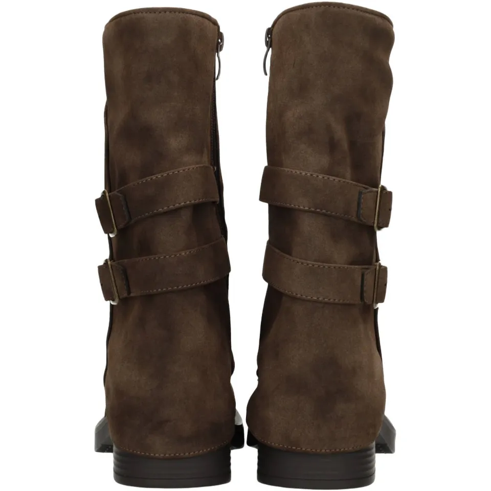 POSH by Poelman Shanti bikerboots met blokhak - donkerbruin, foto 2