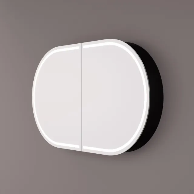 Hipp Design SPK 91000 ovale spiegelkast mat zwart