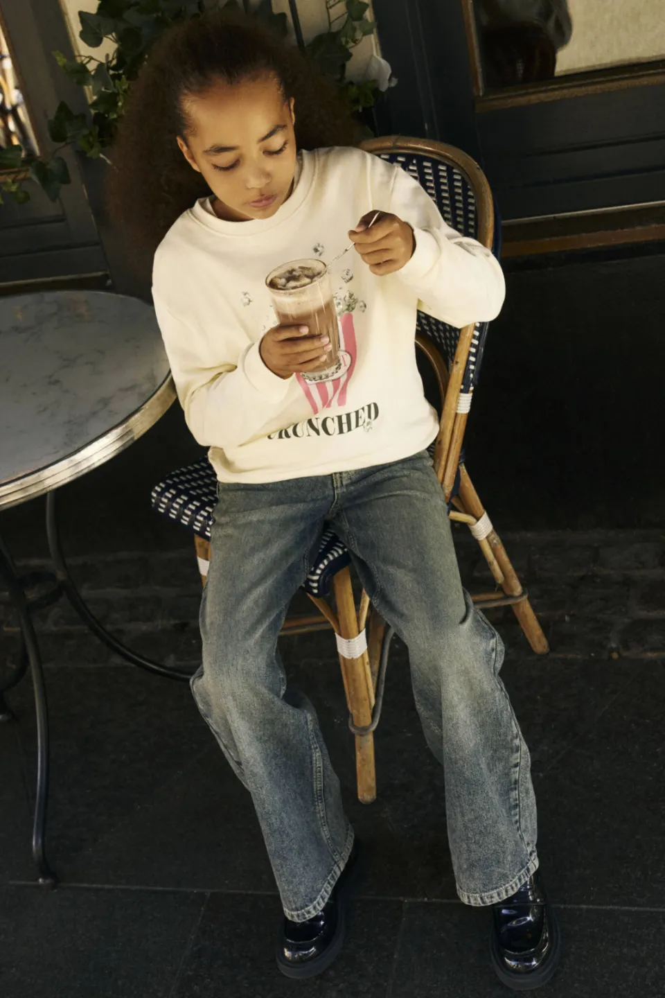 NAME IT KIDS sweater met print - ecru Offwhite