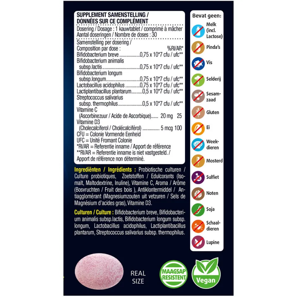 Lucovitaal Probiotica Kids - 30 kauwtabletten, foto 2