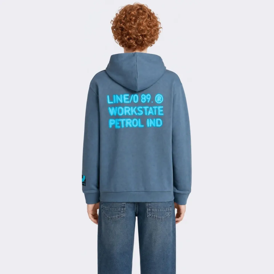 Petrol Industries hoodie met backprint - blauw, foto 4