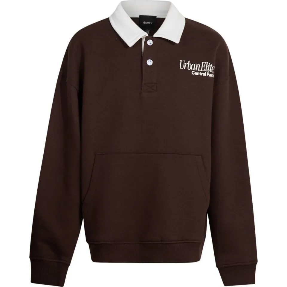 Shoeby sweater met logo - donkerbruin, foto 2