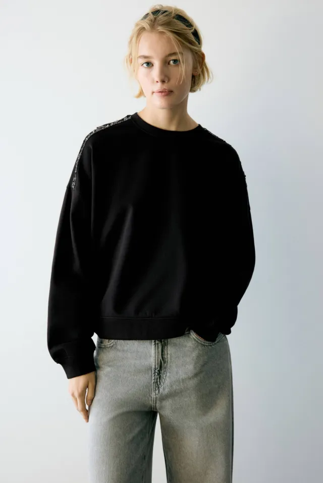 Mango TEEN sweater met glitters - zwart