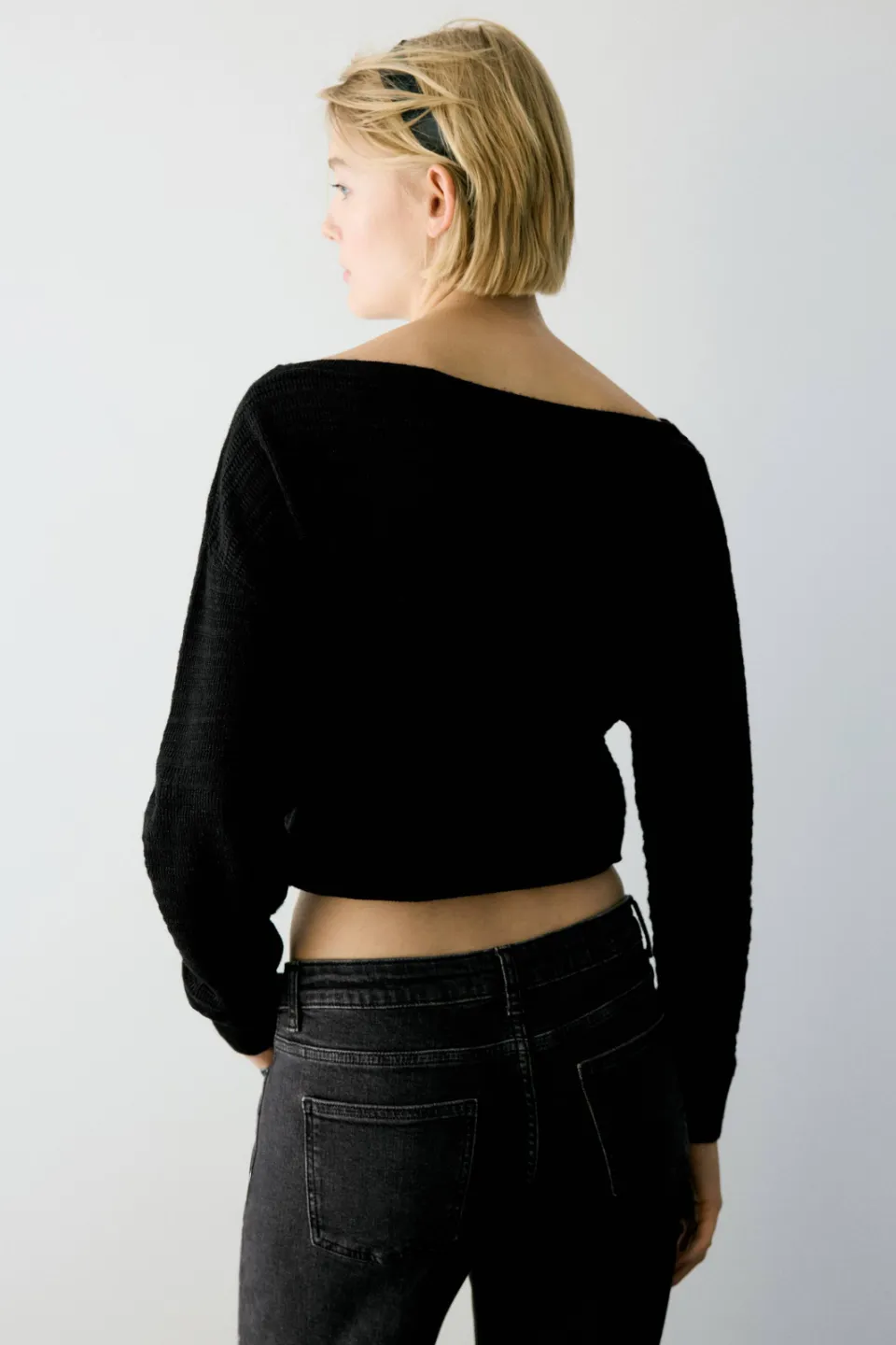 Mango cropped top zwart, foto 4
