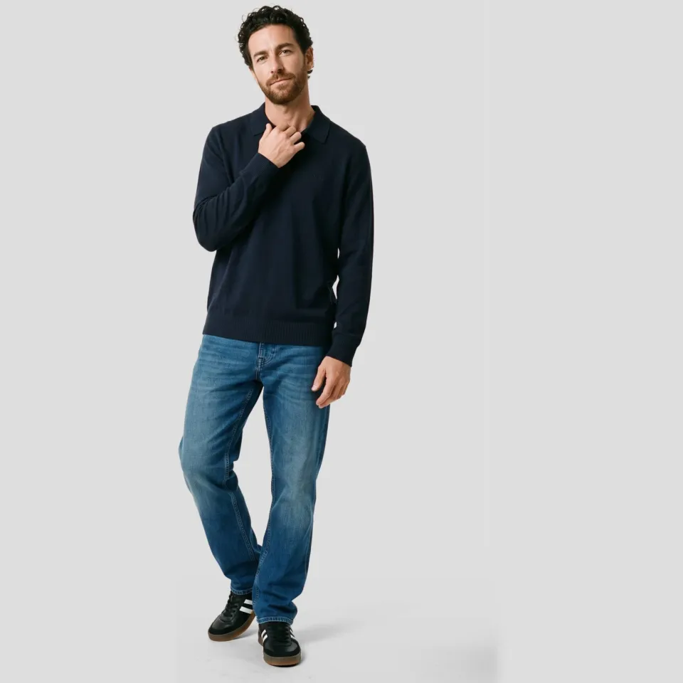 Boss Asac_PL regular fit gebreide trui - dark blue
