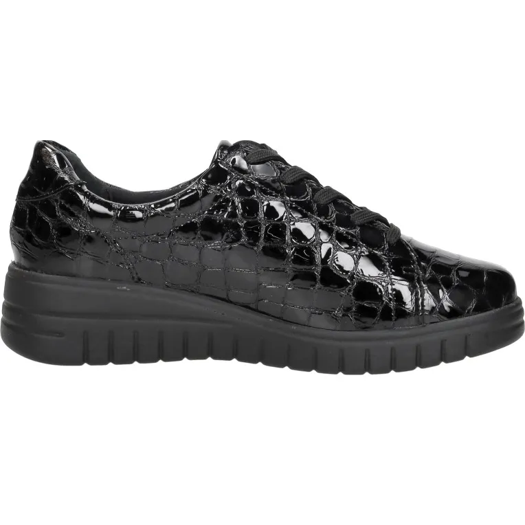 Sub55 Comfort Collection Isla 07 veterschoenen zwart Zwart croco lak