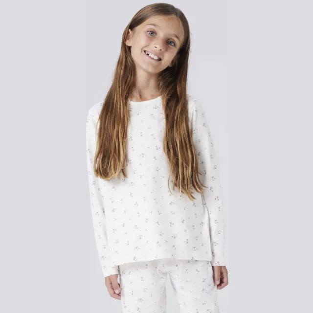 NAME IT KIDS pyjama met bloemen print ecru, foto 4