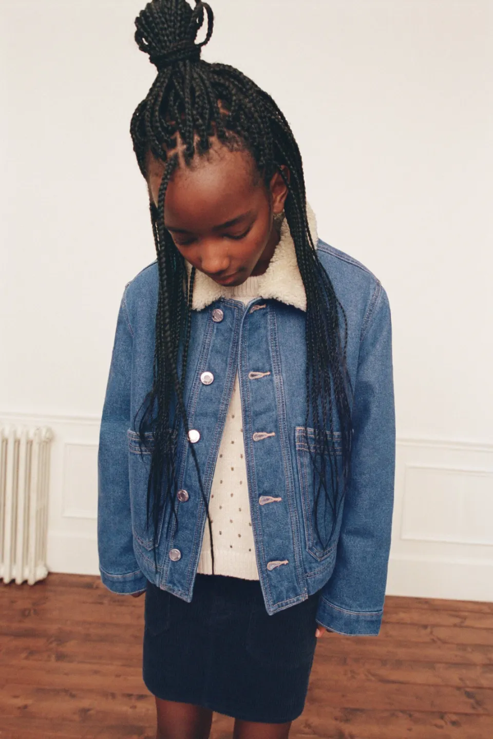 Mango Kids corduroy korte rok - marine
