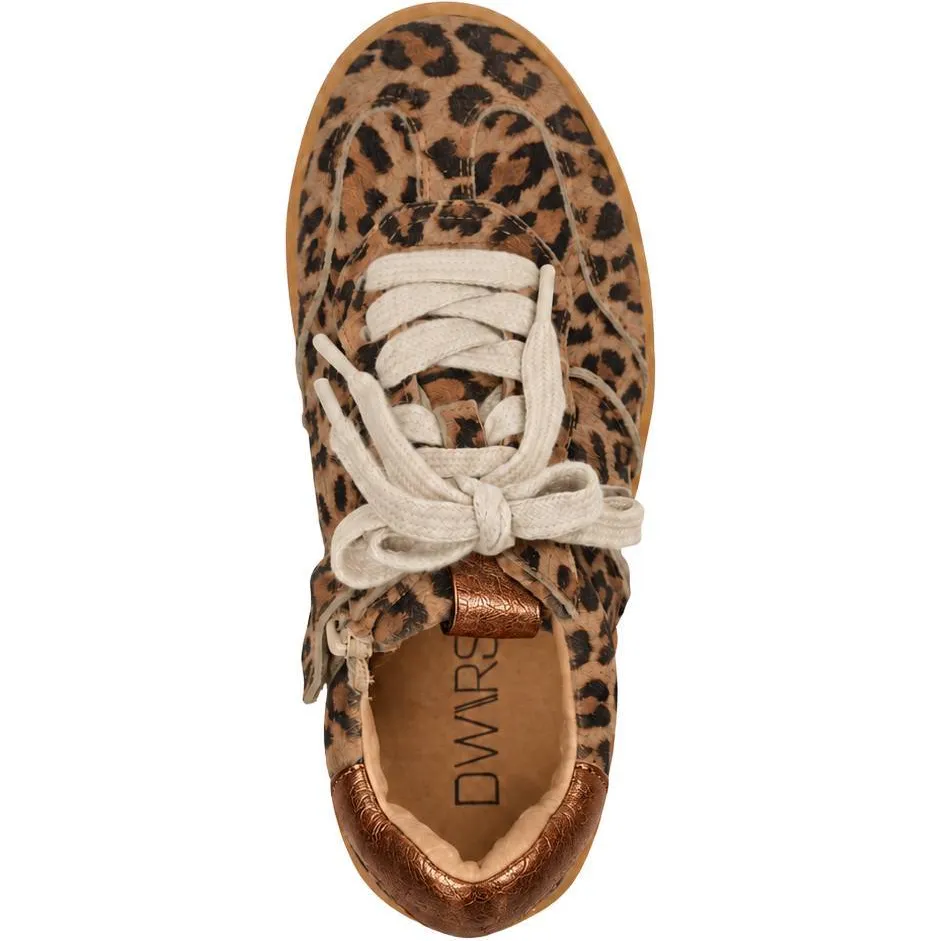 DWRS leren sneakers met panterprint - cognac/brons, foto 2
