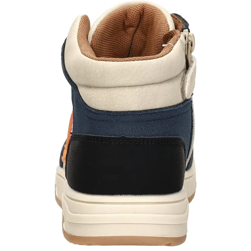 Keq hoge veterschoen blauw beige, foto 4