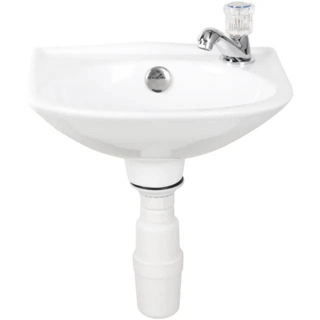 Differnz Fonteinset Differnz Gaia 32x28x15cm Wit Met Kraan en Sifon