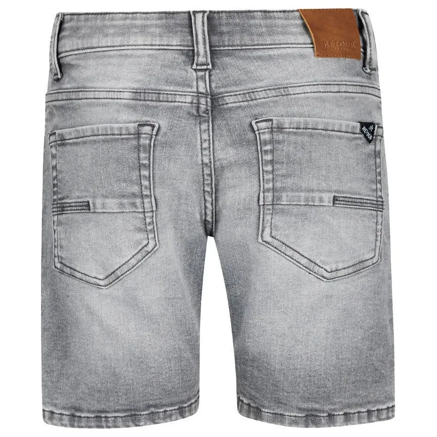 Retour Jeans regular waist jeansshort lichtgrijs light grey denim, foto 2