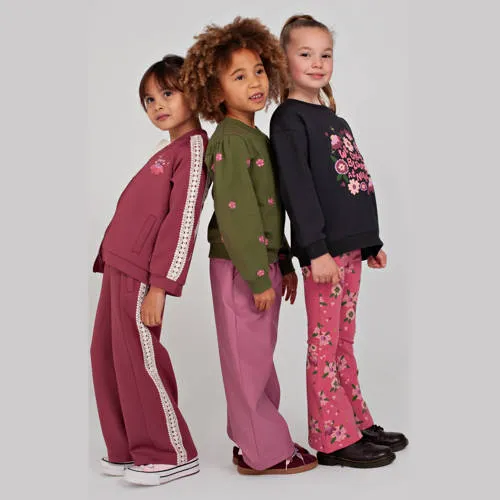 Jubel oversized sweater Moon Flowers olijfgroen/roze, foto 3