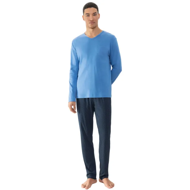 Mey Regular Fit pyjama recent blauw