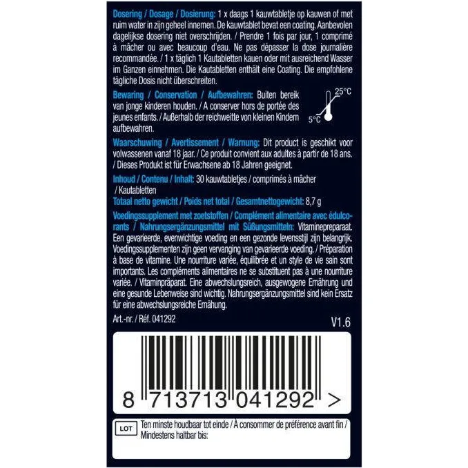 Lucovitaal vitamine B12 One a Day 1000 mcg kauwtabletten, foto 3