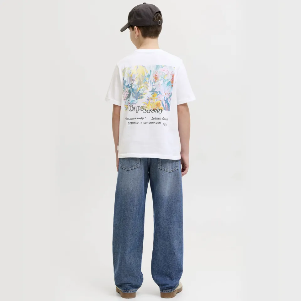 Jack & Jones junior t-shirt met backprint wit, foto 4