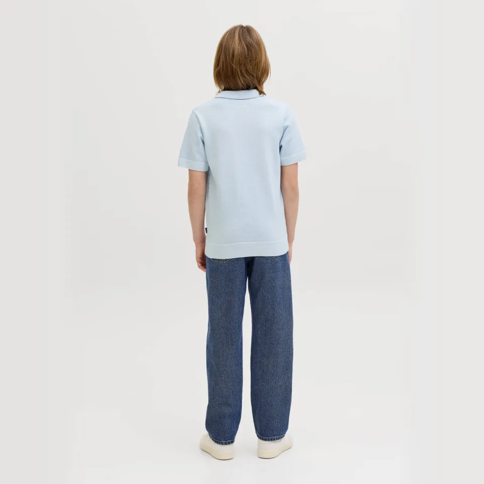 Jack & Jones JUNIOR polo lichtblauw fijn gebreid, foto 3