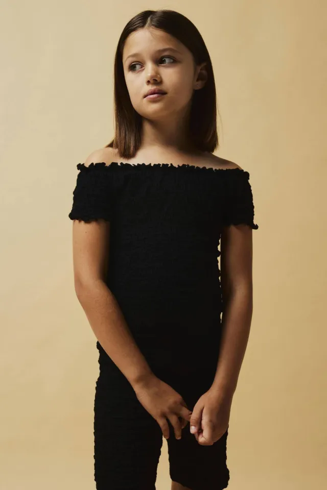 NAME IT off-shoulder top NKFHALISSE zwart