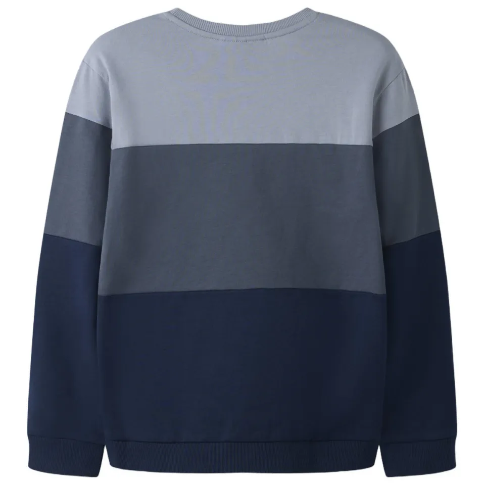 NAME IT KIDS rechtvallende sweater met tekst - donkerblauw Jongens Katoen Ronde hals blauw, foto 2