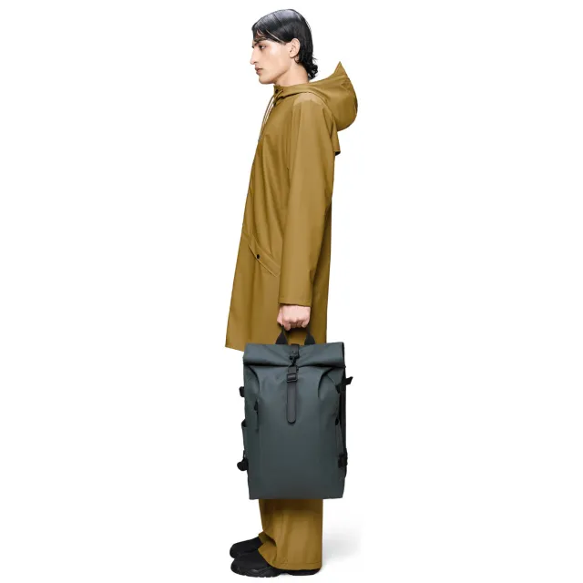 Rains Rolltop Rucksack rugzak donkergrijs grijs, foto 4