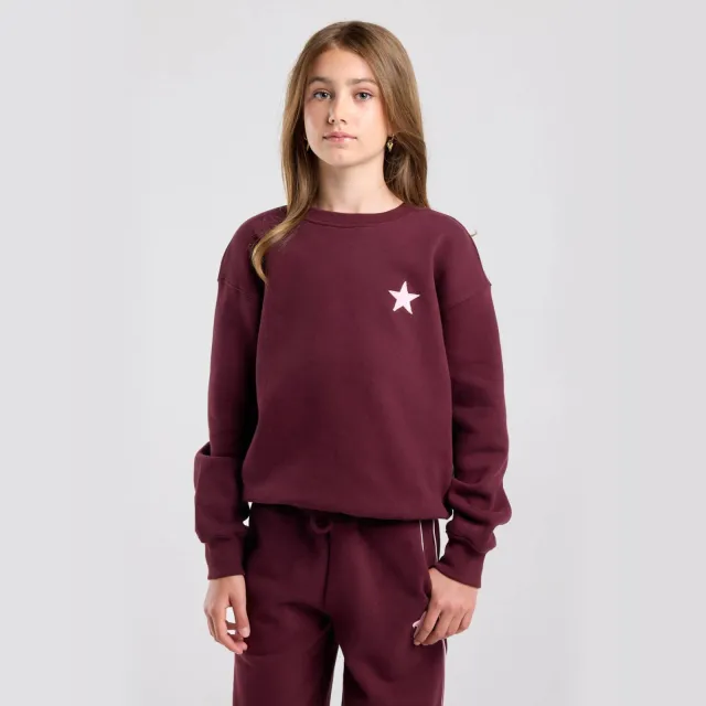 America Today sweater met backprint - donkerrood