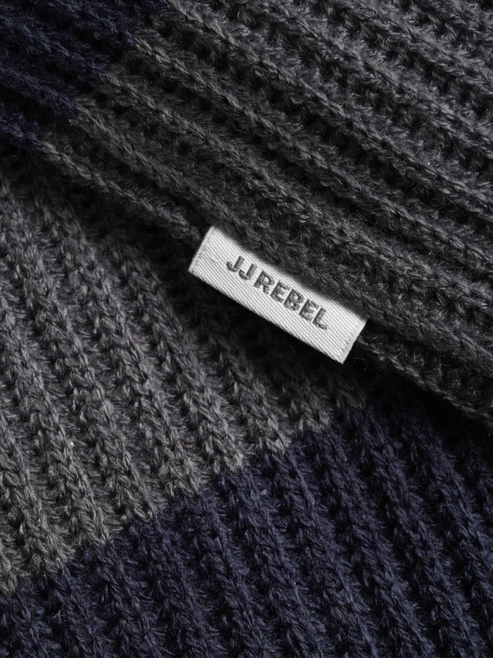 JJ Rebel JUNIOR gebreide gestreepte trui - donkerblauw/donkergrijs, foto 5
