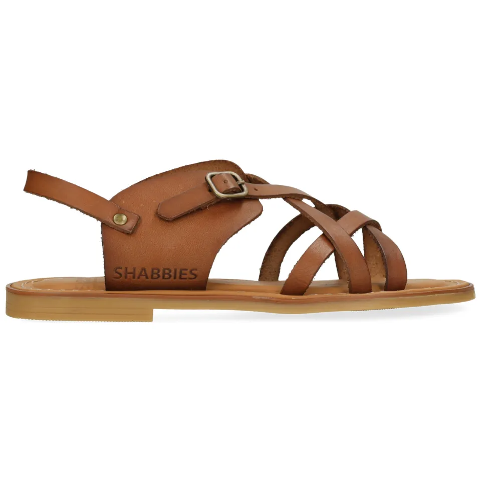Shabbies Amsterdam Angel Cross sandaal Vachetta Cognac