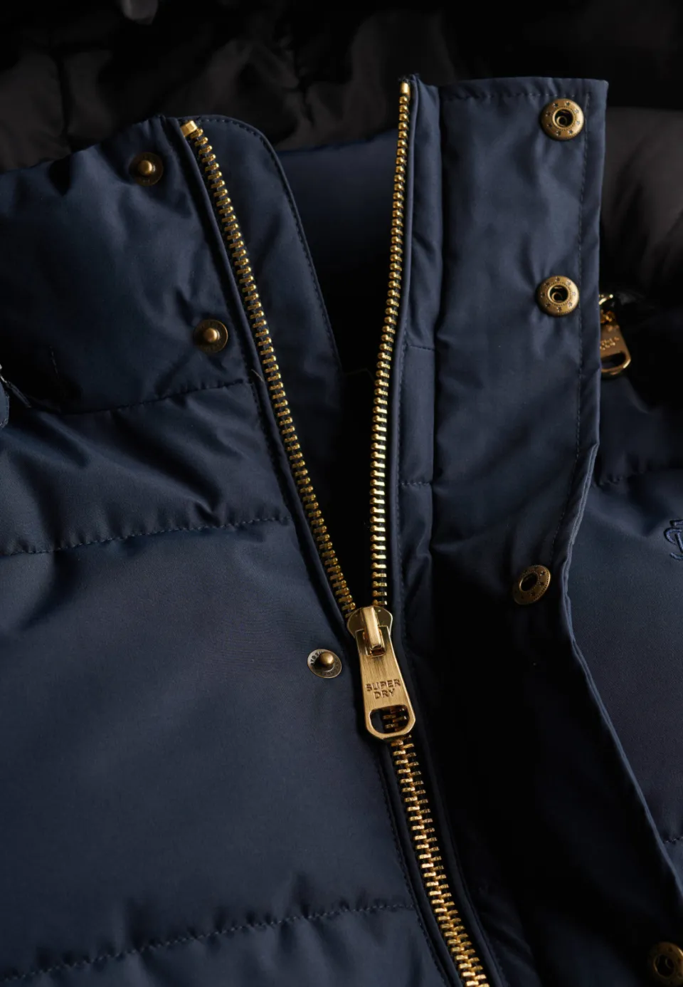 Superdry Premium Hood Puffer pufferjas donkerblauw eclipse navy, foto 7
