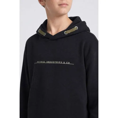 Petrol Industries rechtvallende hoodie met print - zwart, foto 3