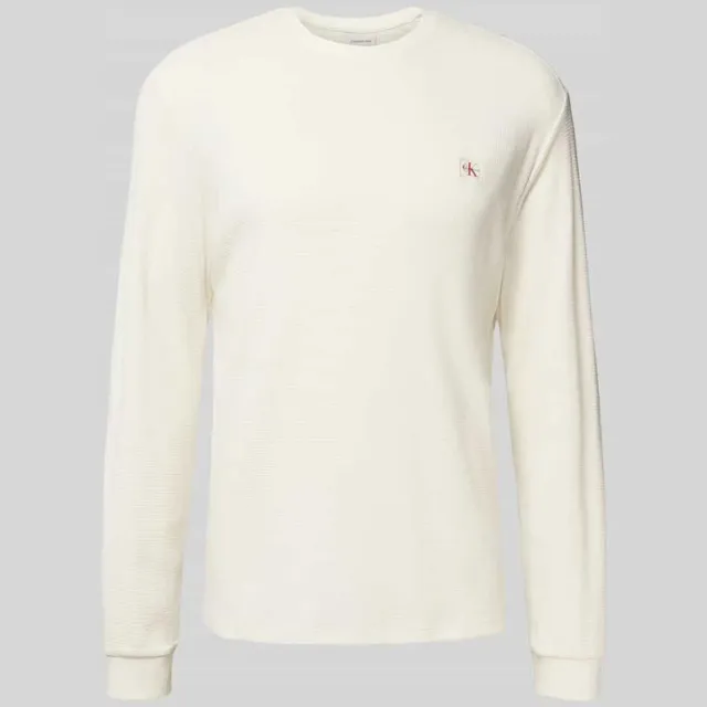 Calvin Klein Shirt met lange mouwen en labeldetail tofu, foto 2