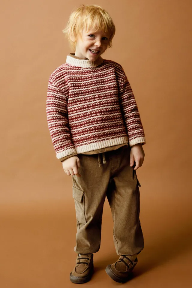 Mango Kids corduroy cargobroek bruin