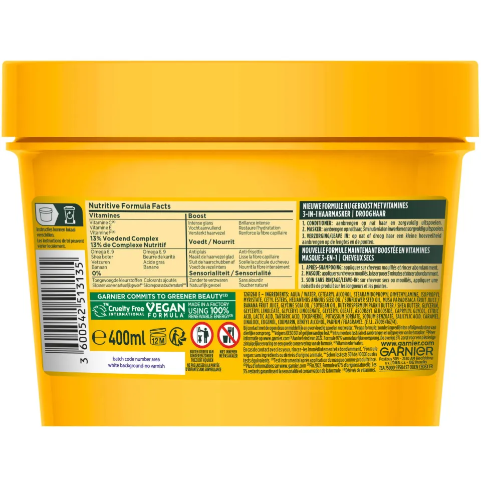 Garnier Fructis Hair Food Banana 3-in-1 haarmasker, foto 6