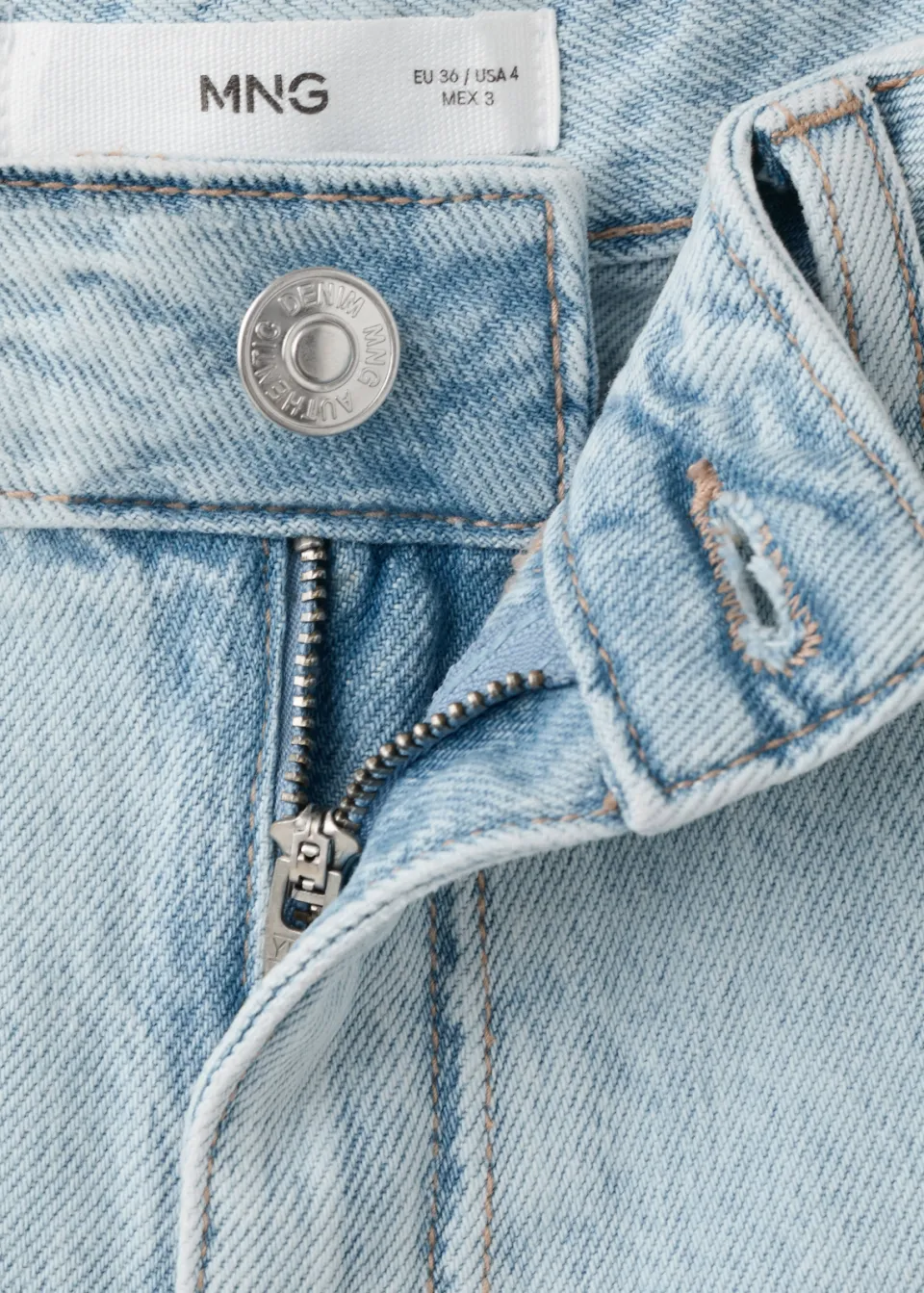 Mango TEEN jeansshort lichtblauw light blue denim, foto 7