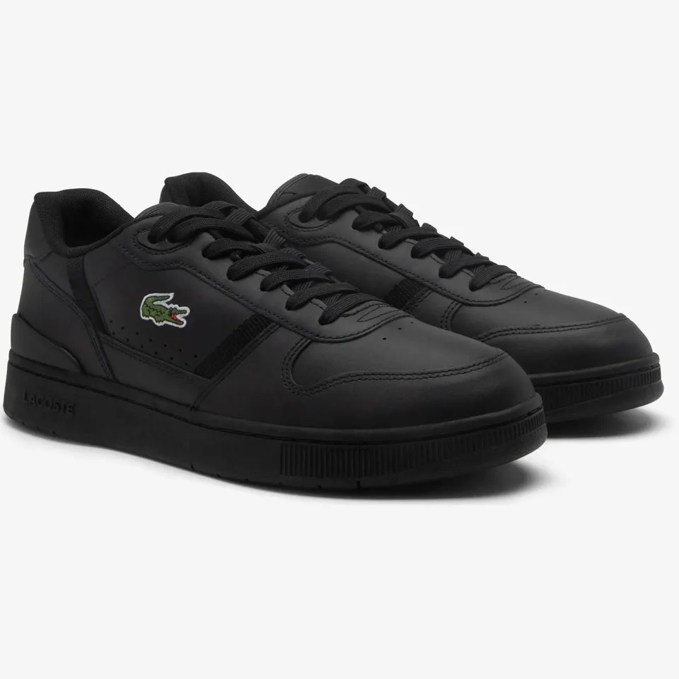 Lacoste T-Clip leren sneakers met logo - zwart, foto 4